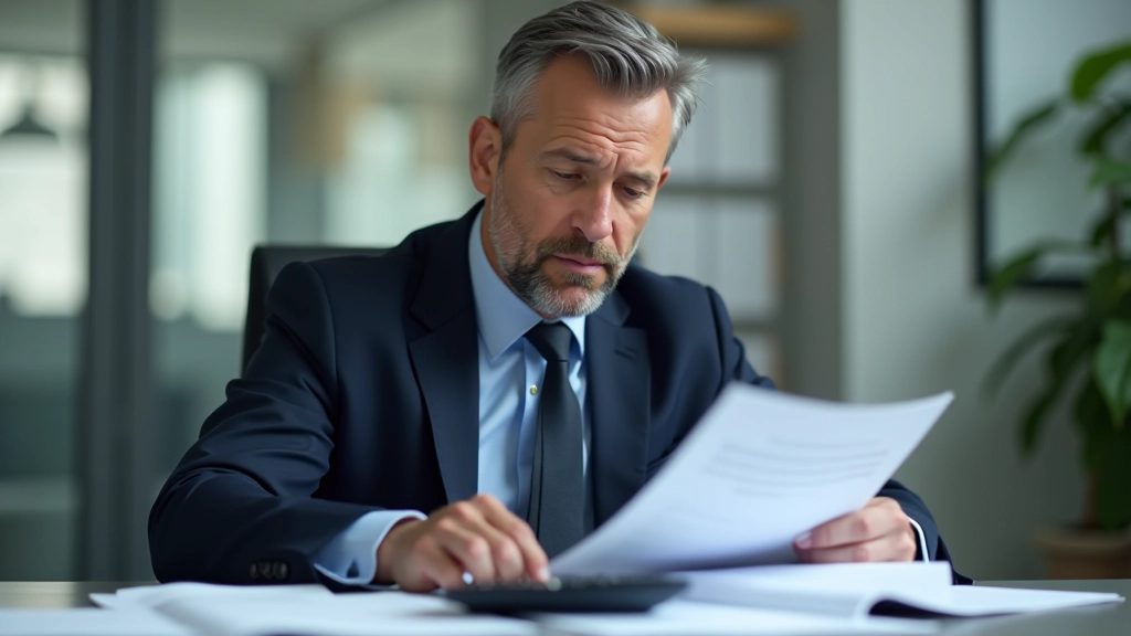 Tax auditor reviewing business expense claims with checklist and calculator, highlighting questionable deductions