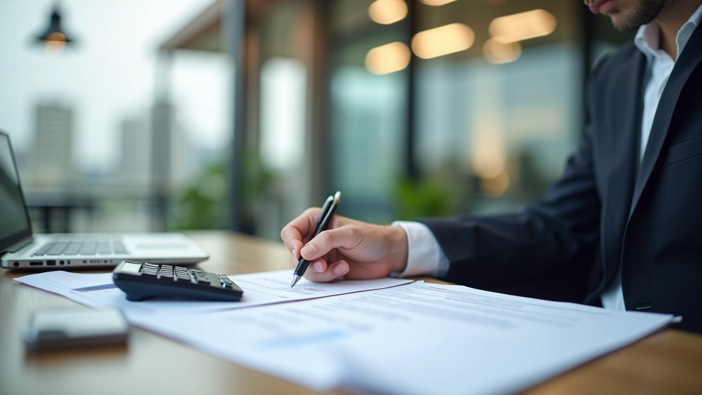 Professional accountant working on corporate tax documentation and CRA filings