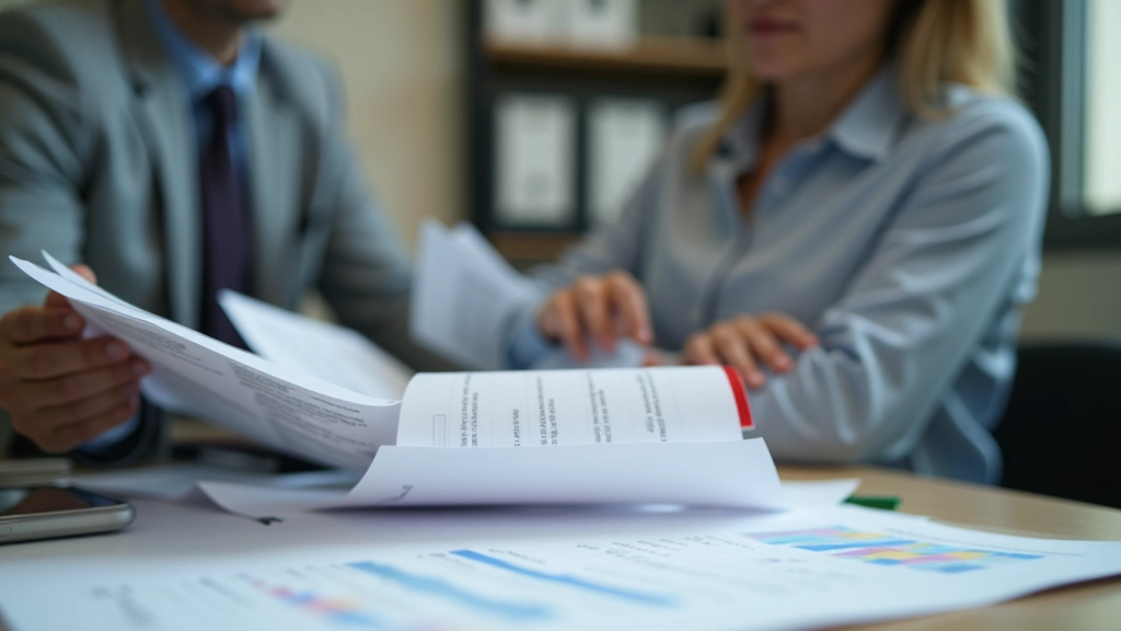 Detailed view of corporate tax documentation and preparation materials